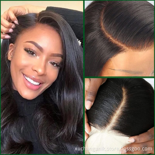 Uniky Wholesale Lace Wig Human Hair Vendor Real Mink Brazilian Cuticle Aligned Human 1b# Virgin Hair Lace Front Wig Body Wave